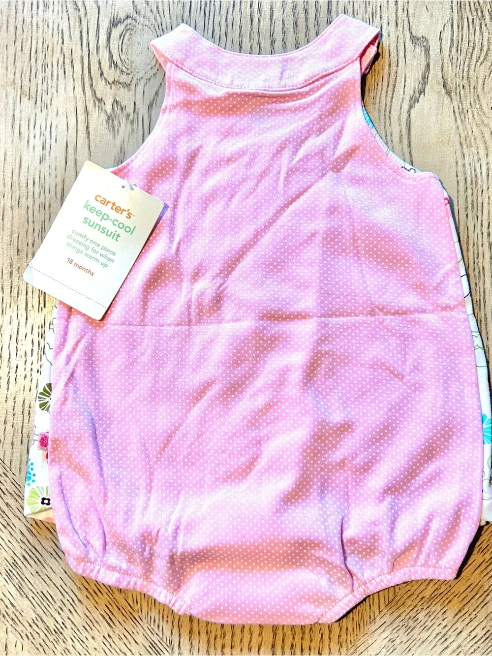 NWT Carters Girls Size 18 Months Floral & Fish Sunsuit Romper Sun Dress Bodysuit